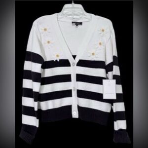 NWT Calligraphie by Anthropologie Cardigan Daisy 🌼 Women’s Sz L